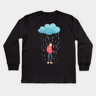 Sad Boy Kids Long Sleeve T-Shirt